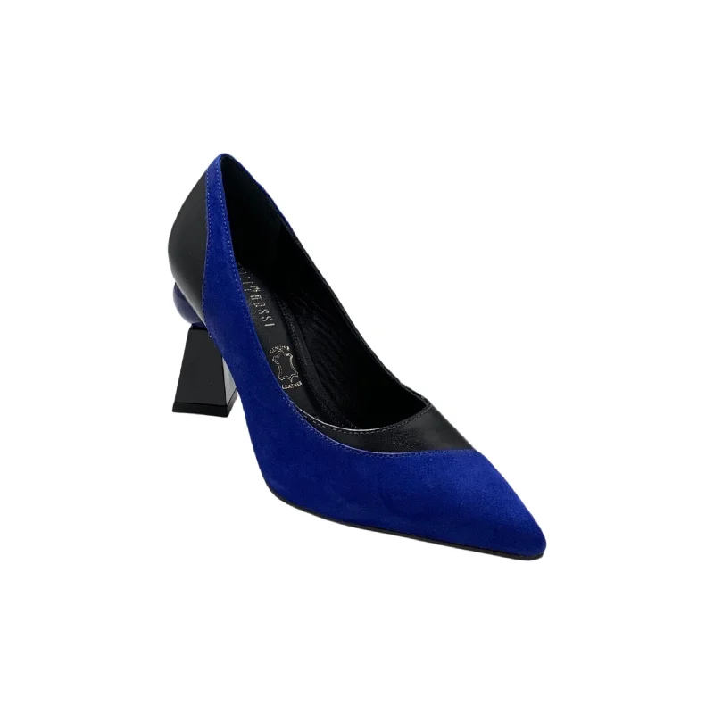 Isla Cobalt/Black Leather Pump