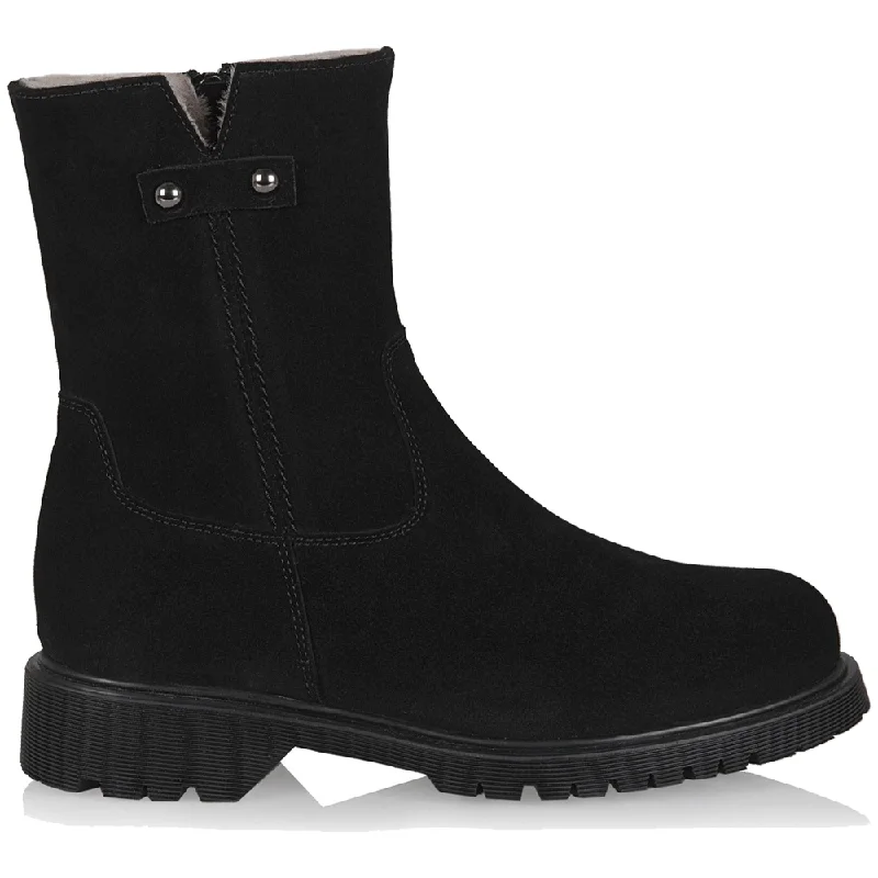 La Canadienne Women's Hunter Waterproof Shearling Black Suede