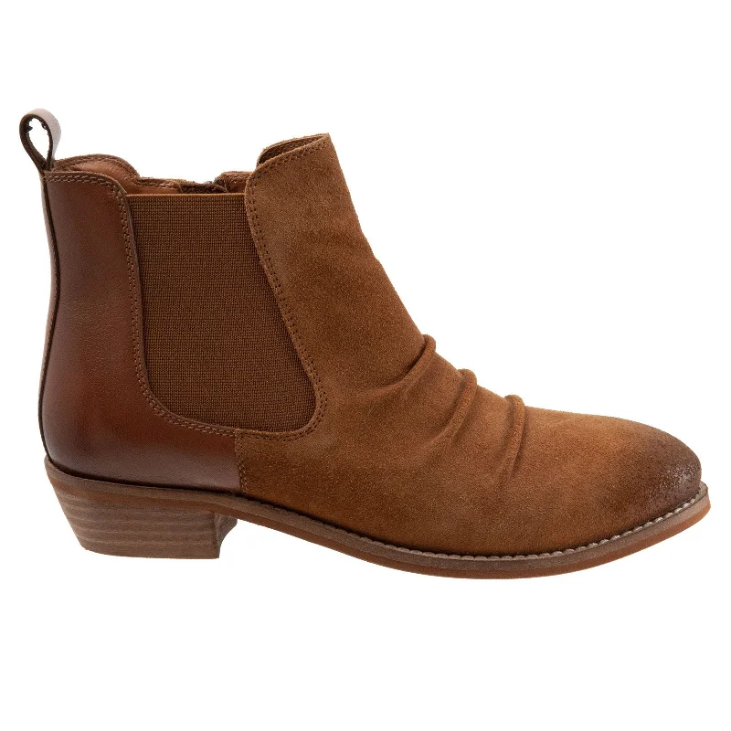 Softwalk Rockford S2058-203 Womens Brown Wide Suede Ankle & Booties Boots