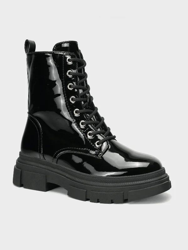 Womens "CEPOS"Laced Up Round Toe Boots